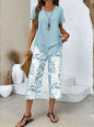 New Loose and Fashionable Spring/summer Printed Top and Pants Set