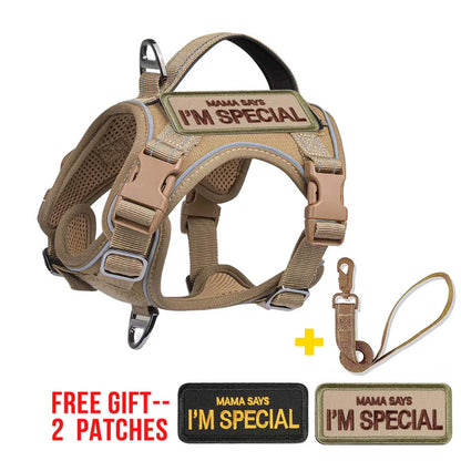 Tactical Dog Harness for Small Dogs - Military Service Dog Vest with Vertical Handle and Reflective Vest for Outdoor Training