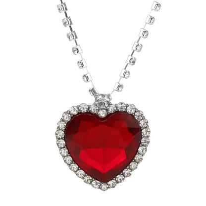 Movie TITANIC Heart Of the Ocean Necklace Love Forever Blue Red Crystal Pendants Necklace Women Wedding Jewelry Gift-SMT038
