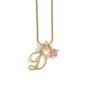 Gold Color Zircon Flower Pendant Necklace Female A-Z 26 Letter Alphabet Wedding Jewelry Gift for Women