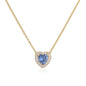 HECHENG Luxury Colored Crystal Heart Pendant Ocean Heart Necklace Brass Golden Plated Material Women's Wedding Necklace