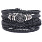 Modyle Multi-layer Gothic Leather Bracelet Set Punk Viantage Wings Charms Handwoven Bracelets for Men Jewelry Gifts