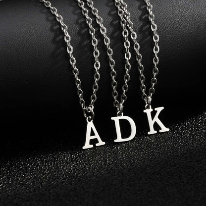 26 Letters A-Z Initial Pendant Necklaces for Women,Alphabet Pendant Rolo Chain Necklace,Simple Fashion Collar Jewelry Gift