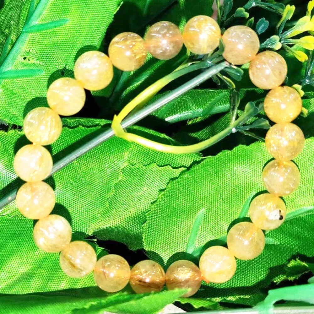 Ruberthen New Design AA Grade Natural Golden Rutilated Quartz Stone Bracelet Natural Rutile Metaphysical Confidence Jewelry