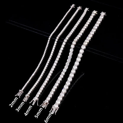 100% Real Moissanite Tennis Bracelet 925 Sterling Silver Plated 18K