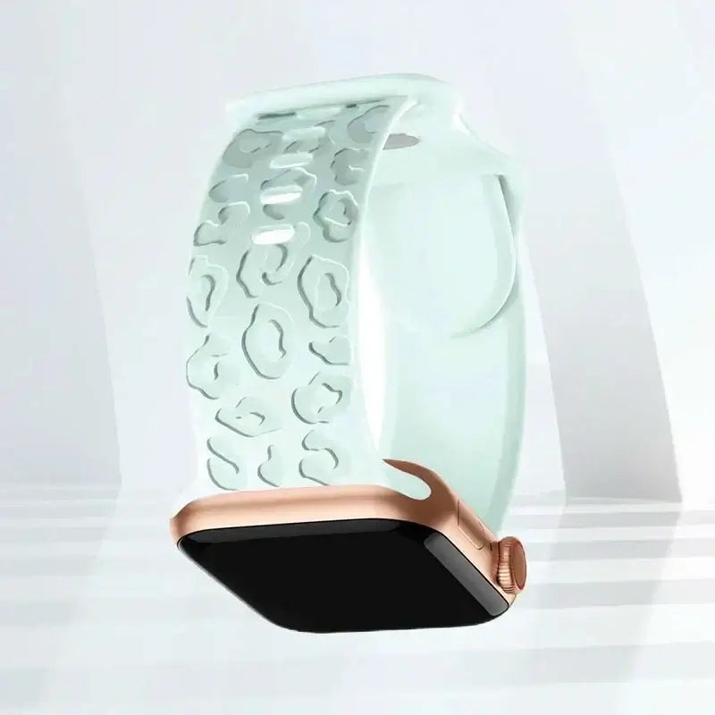 Apple Watch Engraved Silicone Band, Ornamental or Leopard