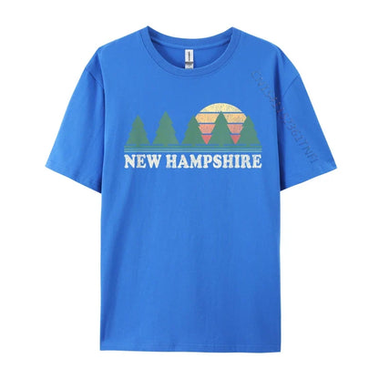 New Hampshire NH Vintage Retro 70s Cosie Men's Fashionable Custom Tees O Neck Pure Cotton Top T-Shirts Casual T-Shirts