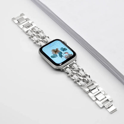 Apple Watch Woven-Accent Chain Bracelet Band