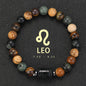 12 Zodiac Bracelets Natural Stone Cancer Virgo Leo Libra Bracelet Couples Friendship Gifts Bracelets Jewelry pulsera hombre