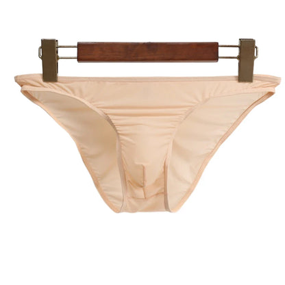 Sexy Men Bulge Pouch Briefs Underpants Panties Bikini Solid Color Transparent Briefs Underwear Pump Man Glossy Panties