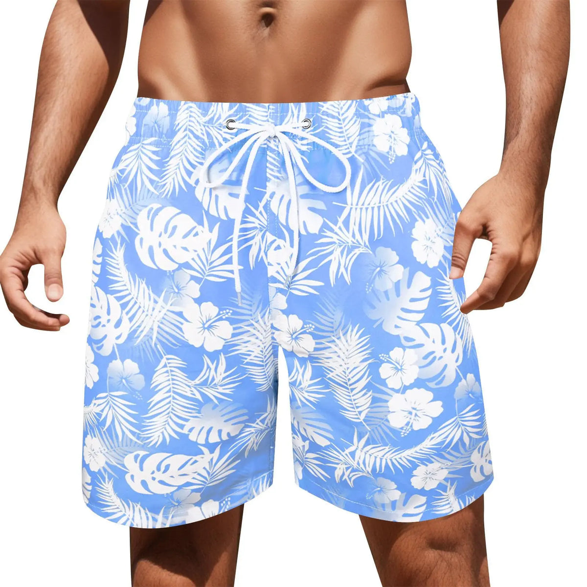 Men's Palm Tree Pattern Beach Shorts Boys Summer Cool Hawaii 3D Printed Casual Swim Trunks Quick Dry Surfboard Shorts