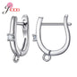 Fashion DIY Cubic Zirconia Earrings Hook Rhinestone 925 Sterling Silver Earring Findings For Handmade Jewelry Accessories