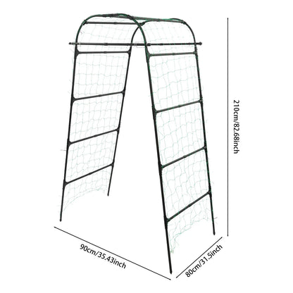 Garden Arch Trellis 82.7in Tall, Climbing Plant Support 35.4x31.5in, Steel Arbor for Cucumber Grape Vine Tomato