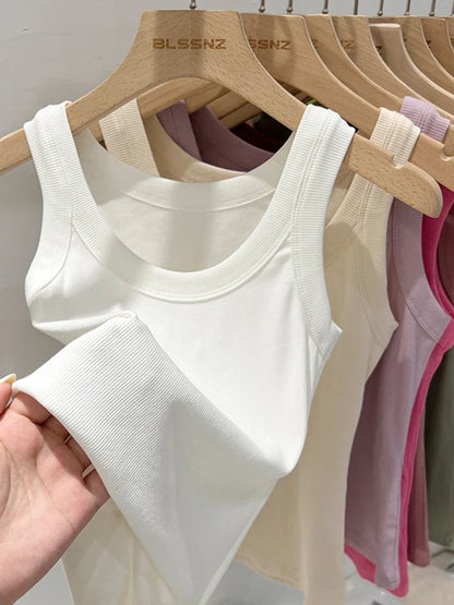 Zjaiss Women's Ribbed Elastic Summer Tank 2026
