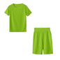 New Summer Round-Neck Solid Color Short-Sleeved Two-Piece Yoga Shorts