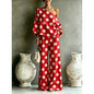 Bohemian Fashion Polka Dot Print Two-Piece Set Woman's Foreign Style