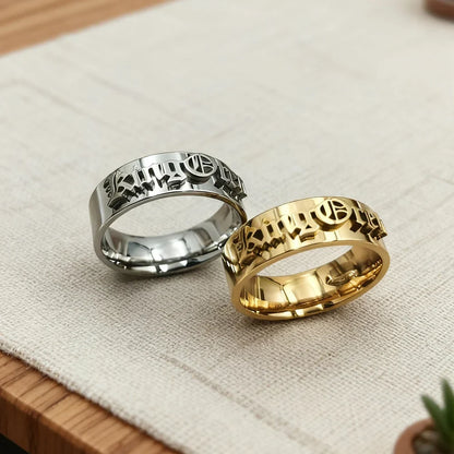 Custom Silver Men's Ring Chunky Gothic Rings Old English Personalized Luxury Name Ring Stainless Steel Jewelry Boyfriend Gift