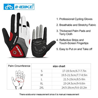INBIKE Full Finger Gel Padded Touchscreen Gloves