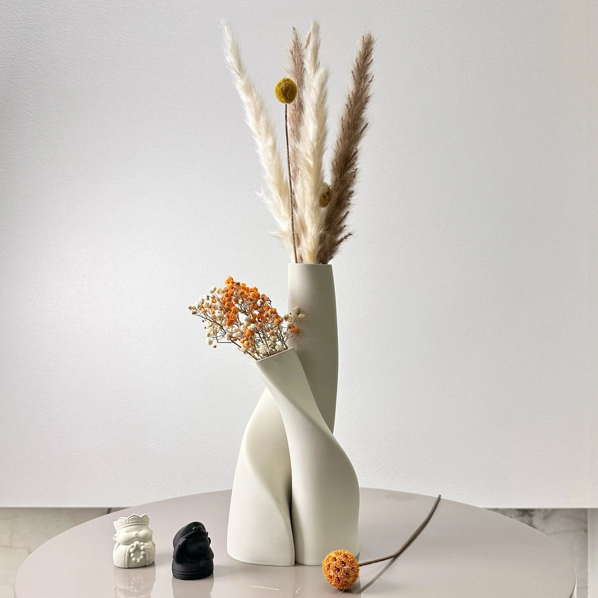 2 Piece Set of Special-Shaped Double Vase, Creative Dried Flower Vase