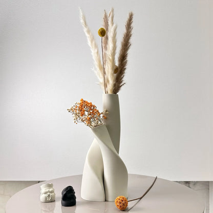 2 Piece Set of Special-Shaped Double Vase, Creative Dried Flower Vase