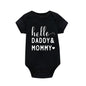 Hello Daddy Mommy Newborn Baby Bodysuit Pure Cotton Short Sleeve Summer Jumpsuit Cute Baby Onesie