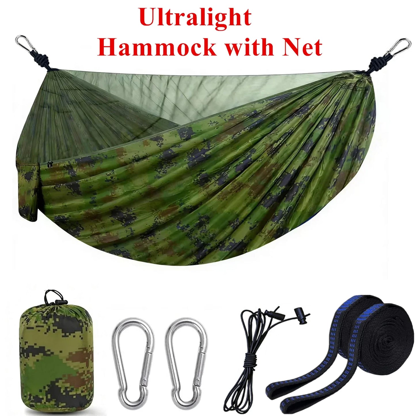 Camping Hammock with Mosquito Net, Portable Outdoor Hammock with