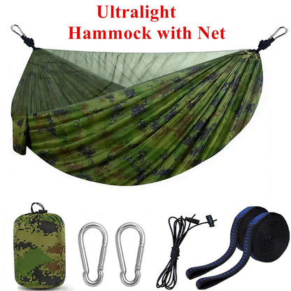 Camping Hammock with Mosquito Net, Portable Outdoor Hammock with