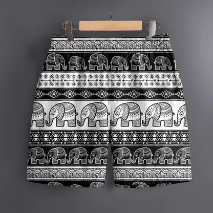 Men's Hawaiian 3D Elephant Ethnic Pattern Beach Shorts Quick Dry Outdoor Leisure Sports Shorts Fashion Men's Shorts