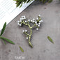 Creative Handmade Exquisite Green Plant Brooch Corsage Woman Retro Pearl Brooches Coat Accessories Jewelry