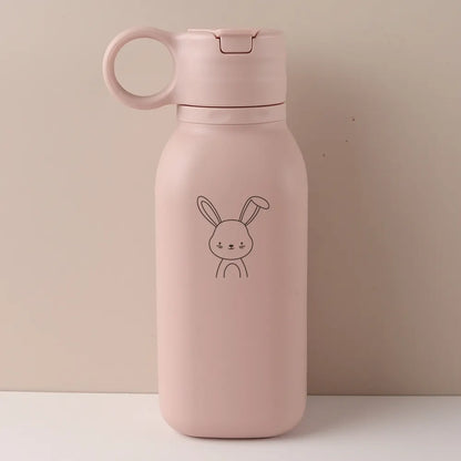 450ML Custom Name Silicone Straw Cup, Personalized Cartoon Pattern Water Bottle, Leakproof Sports Water Bottle for Kids Adults