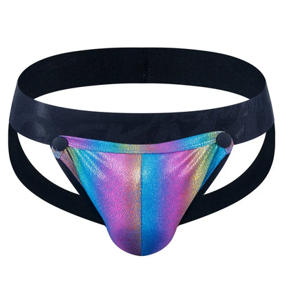 Sets Men Bodysuit Suspender Jumpsuits Nylon Jock Strap Harness Gay Underwear Jockstrap Laser Faux Leather Removable Penis Pouch