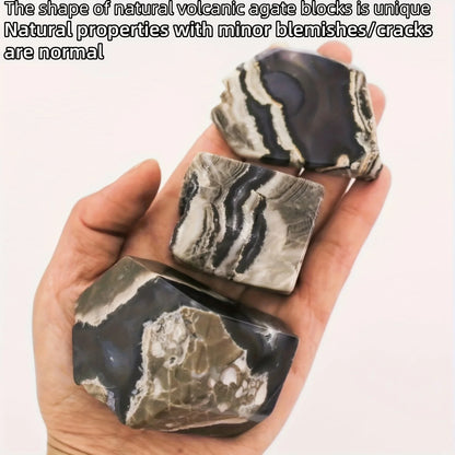 1pc Fluorescent Volcanic Agate Palm Specimen, UV Reactive Red & Green, Freeform Crystal with Black Spots, Home Decor
