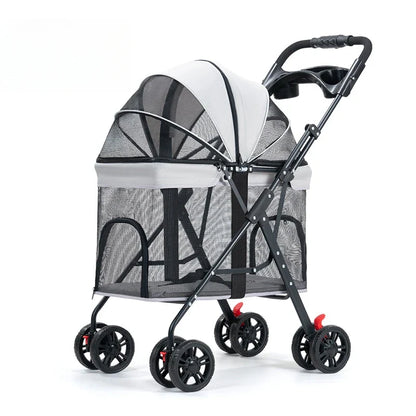 Breathable Pet Dog Cat Stroller Lightweight Folding  Portable Features Ventilated Design for Medium Dogs and Cats  Dog Carrier