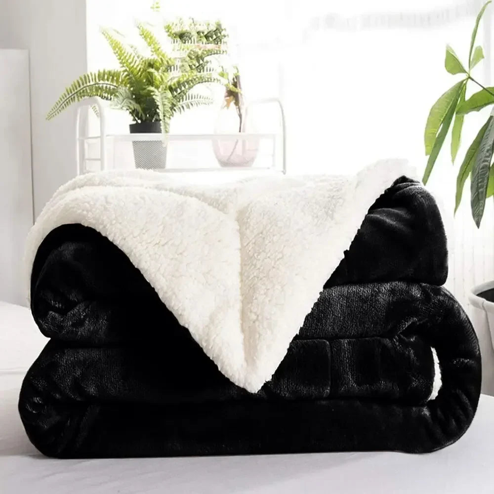 Sherpa Blanket Twin Thick Warm Blanket for Winter Bed Super Soft Fuzzy Flannel Fleece/Wool like Reversible Velvet Plush Blanket