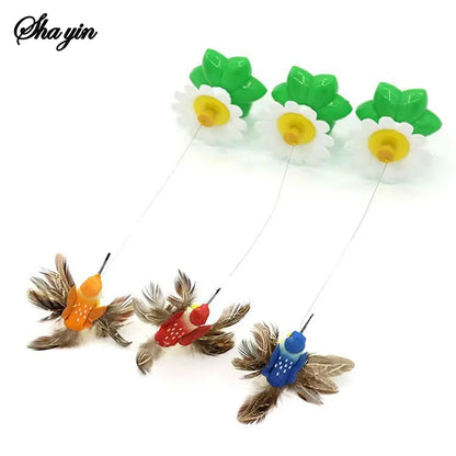 Electric Flying Bird Teasing Stick Automatically Spins Around Hummingbird, Cat Self Hi Toy