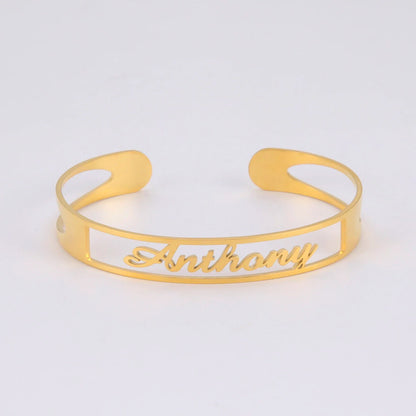 Personalized Name Bracelet for Women Men Custom Jewelry Stainless Steel Customized Bangle Gold Color Arabic Name Birthday Gifts