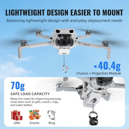Airdrop System 12KM for DJI Lito 1/x1 Drone Accessories Thrower
