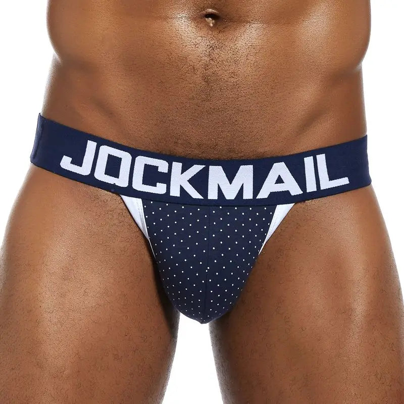 2pcs/Lot Men Underwear Jockstrap Thong Cotton Dot Print Sexy Sissy Mens Briefs Tangas De Homrbre Cueca Gay Underwear Breathable