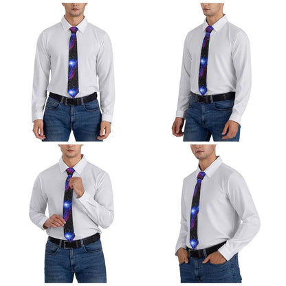 Galaxy Fantasy Nebula Star Neckties Unisex Polyester 8 cm Universe Space Sky Neck Tie Mens Casual Classic Accessories