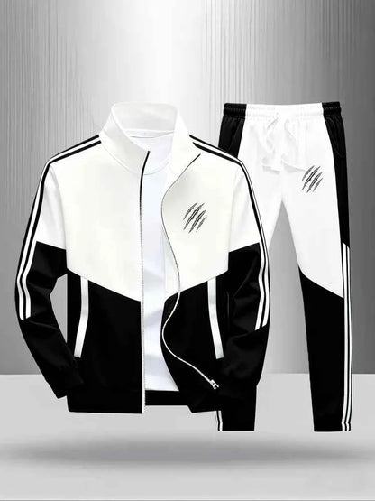 Men's Colorblock Tracksuit 2-Piece Set