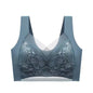 L-5XL Contrast Lace Wireless Bras For Womens Lingerie Top Female Lace Bra Underwire Plus Size Brassiere Perspective Sexy Bras