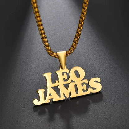 Lemegeton Custom Name Necklace Men Stainless Steel Jewelry Personalized Crown Pendant Customized Punk Thick Chain Party Gifts