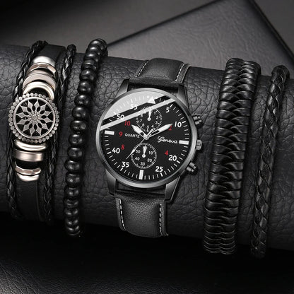 New Hip Hop Mens Fashion Watches Luxury Male Clock Wristwatch Sport MensWrist Watch Bracelet Set Relogio Masculino
