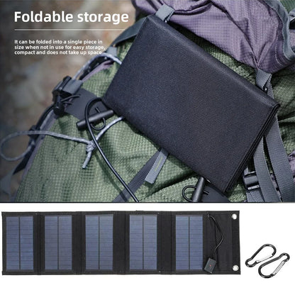 Backpack Carry Foldable Waterproof Solar Charging Panel 25W 100W Dual USB Camping Emergency Charger For Cell Phone Tablet Small