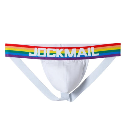 2pcs/Lot Men Underwear Jockstrap Thong Cotton Rainbow Sexy Sissy Mens Briefs Tangas De Homrbre Cueca Gay Underwear Breathable