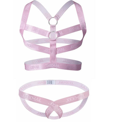 Sexy Gay Men Underwear Bondage Mens Harness Thongs Set Body Chest Costume G-string Jockstrap Lingerie Man Halter Neck Hollow Out
