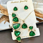 5pcs Luxury Women's Quartz Watch Jewelry Set Fashion Colorful Diamond Women Watches Necklace Ring Earrings Accessories Gifts Set