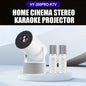 Portable Karaoke Projector with 2 Wireless Microphones Home Theater Movie Projector 180" Large Screen 180° Adjustable Angle Dual Band WiFi6 Bluetooth 5.0 Screen Mirroring Mini Outdoor Projector for Family Party