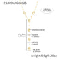 Premium Stainless Steel Long Necklace Trendy Pig Nose Style Y Shape Drop Pendant Waterproof Necklace for Women Girls Jewelry