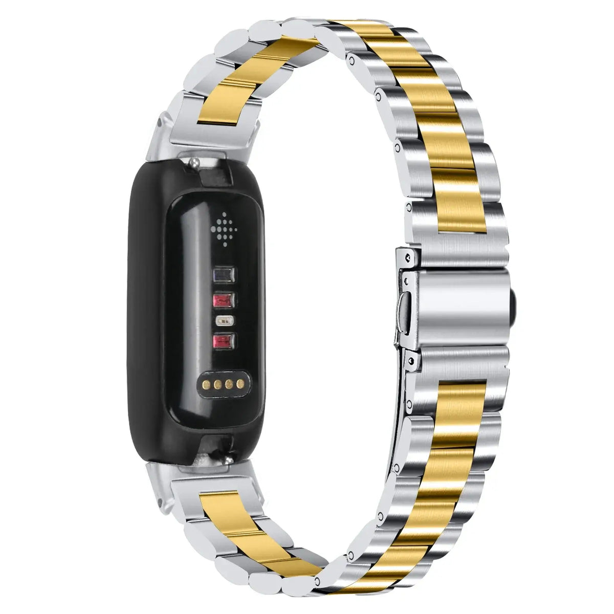 Fitbit Inspire 3 Stainless Steel Link Bracelet Band, Solid & Two-Tone